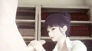 Hentai Uncensored - Shoko jerks off and cums on her face and gets fucked while grabbing her tits - Japanese Asian Manga Anime Game Porn